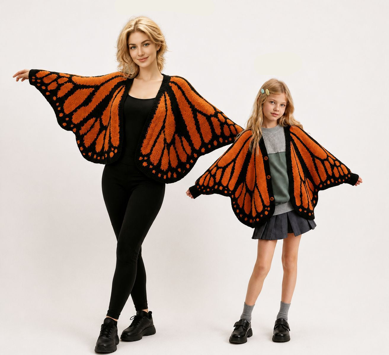 Monarch Butterfly Crochet Knit Cardigan