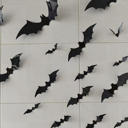 Halloween decorative items - 3D black bat wall stickers with LED lights