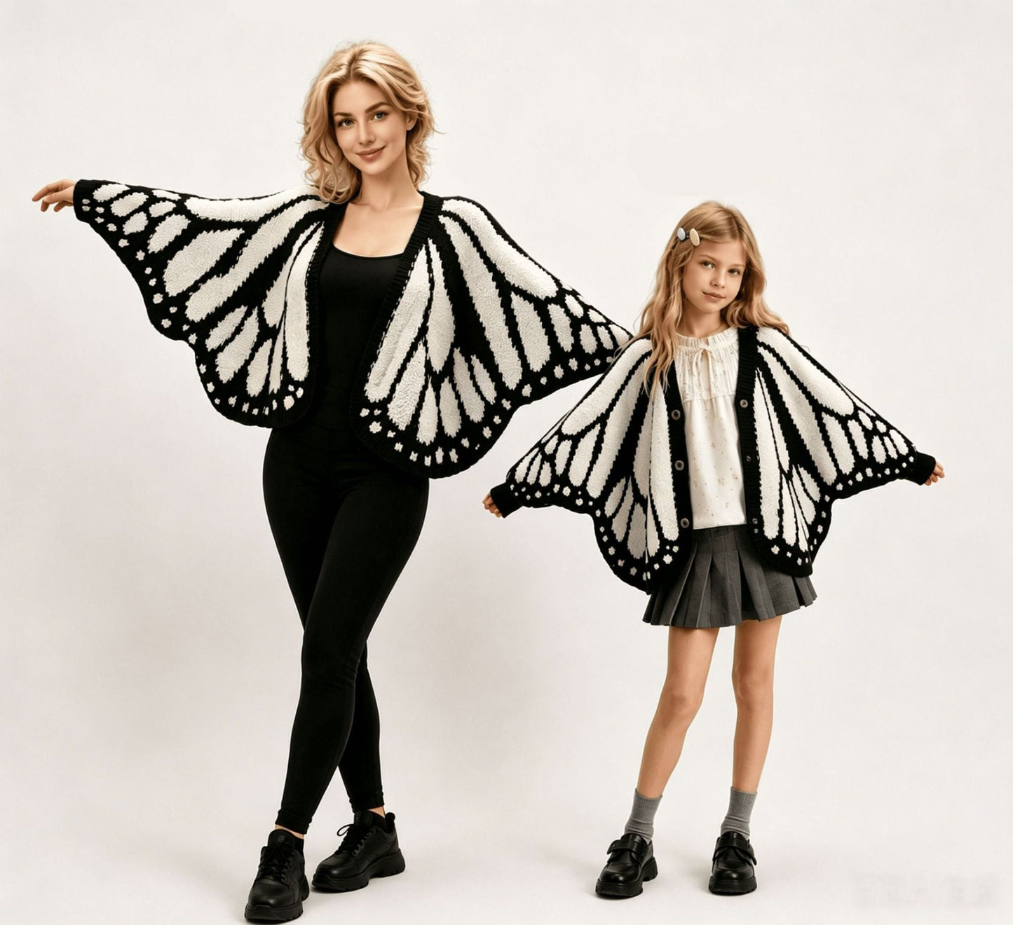 Monarch Butterfly Crochet Knit Cardigan