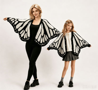 Monarch Butterfly Crochet Knit Cardigan