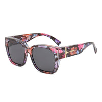 Blue floral grey flakes