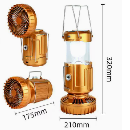 Outdoor portable multi-functional solar fan lamp