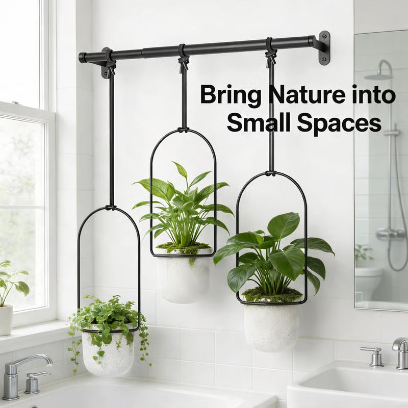 🌿 Extendable Hanging Wall Planter Basket 🪴 Creative Ceramic Flower Pot for Garden & Indoor Decor ✨