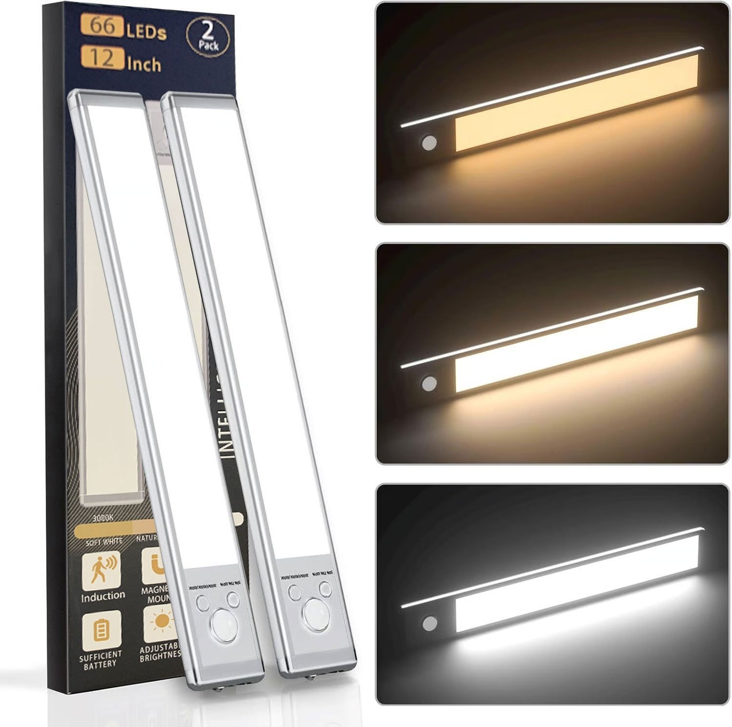66LED Rechargeable Motion Sensor Under Cabinet Lights