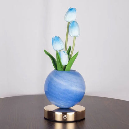 Tulip Planet LED Lamp Decorative Flower Light Touch Control Night Light Romantic Gift for Couple for Family