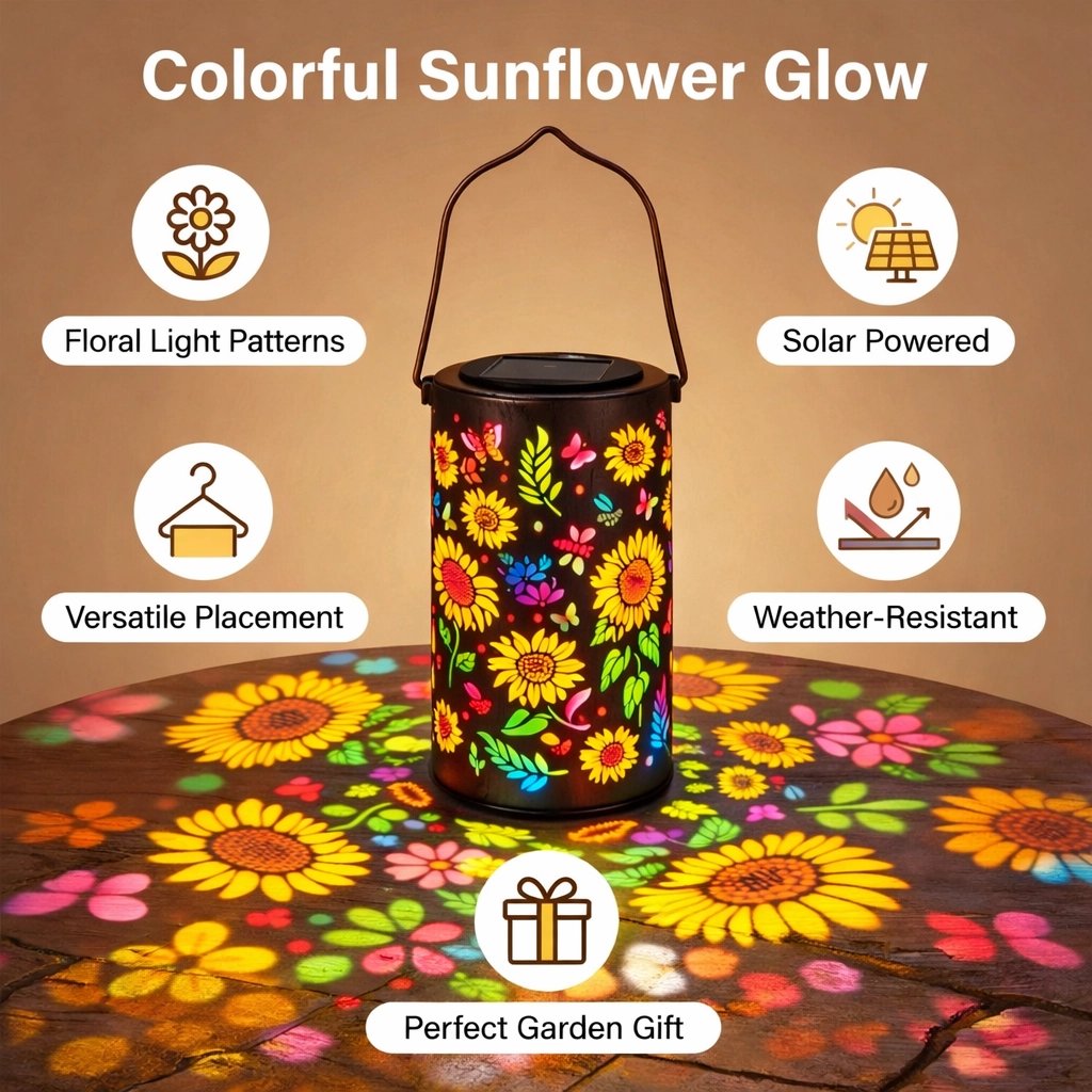 🔥🌞Colorful Sunflower Glow Solar Garden Lantern