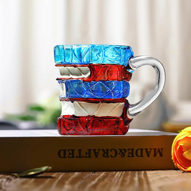 Unique Glass Craft Innovative 3D Painting Book Mug