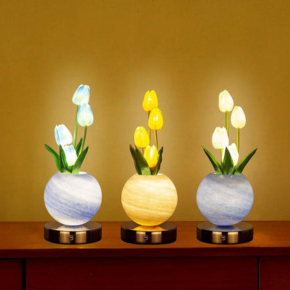 Tulip Planet LED Lamp Decorative Flower Light Touch Control Night Light Romantic Gift for Couple for Family