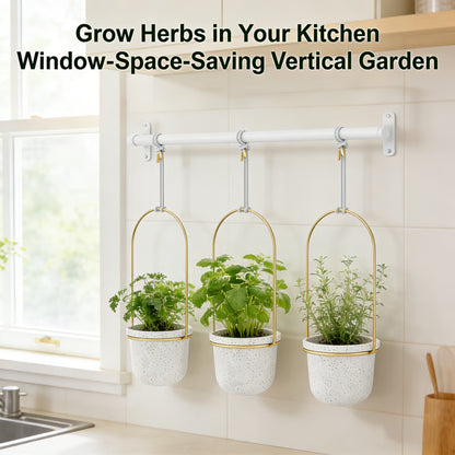 🌿 Extendable Hanging Wall Planter Basket 🪴 Creative Ceramic Flower Pot for Garden & Indoor Decor ✨