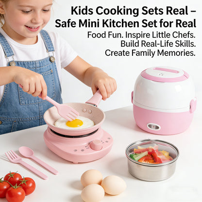 🍳 Kids Cooking Sets Real – Safe Mini Kitchen Set for Real Food Fun