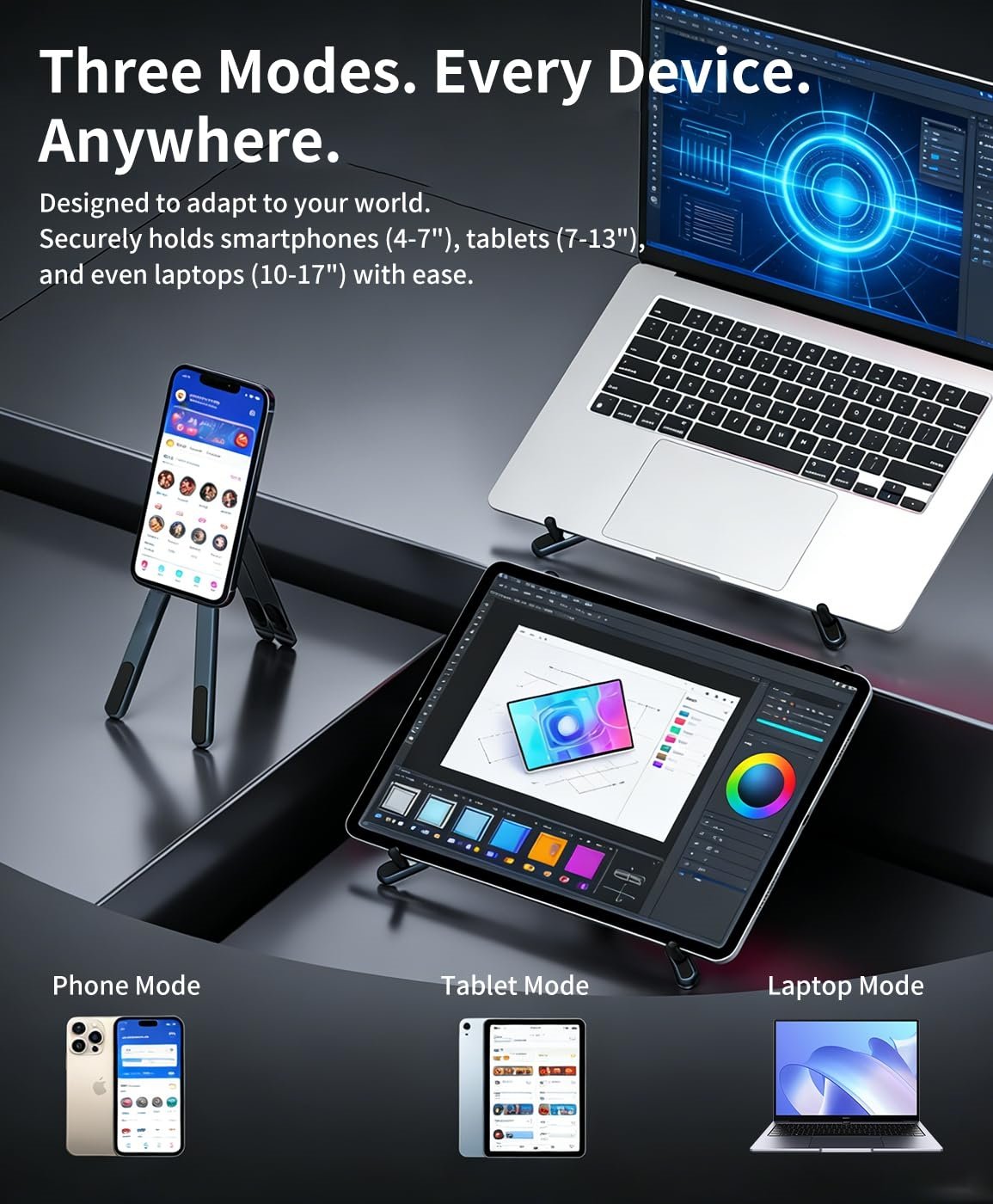 3-in-1 Magnetic Foldable Laptop Stand