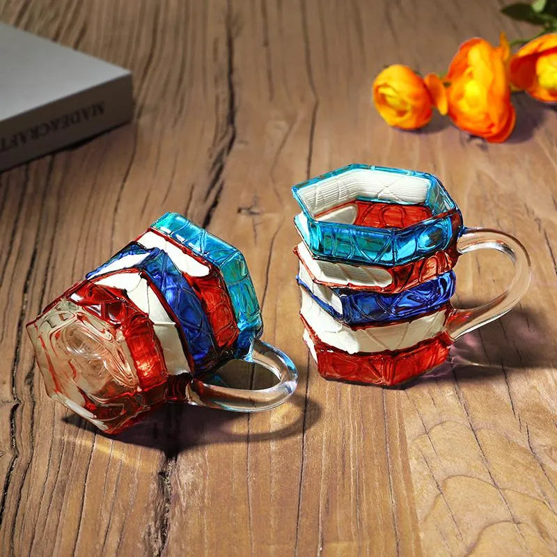 Unique Glass Craft Innovative 3D Painting Book Mug