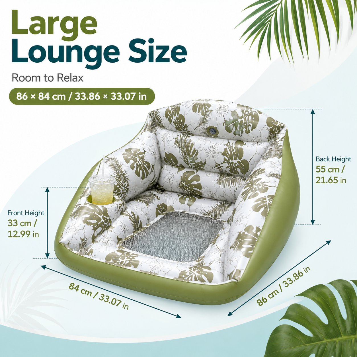 🛋️ 3-in-1 Inflatable Pool Lounge Chair
