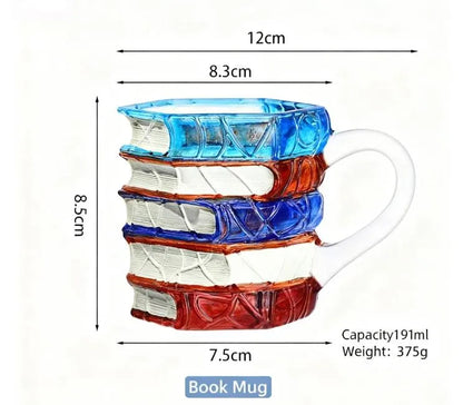 Unique Glass Craft Innovative 3D Painting Book Mug