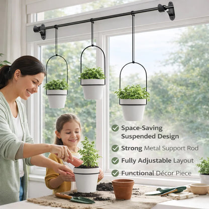🌿 Extendable Hanging Wall Planter Basket 🪴 Creative Ceramic Flower Pot for Garden & Indoor Decor ✨
