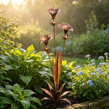 🏡Flame Red Copper Calla Lily Garden Ornament