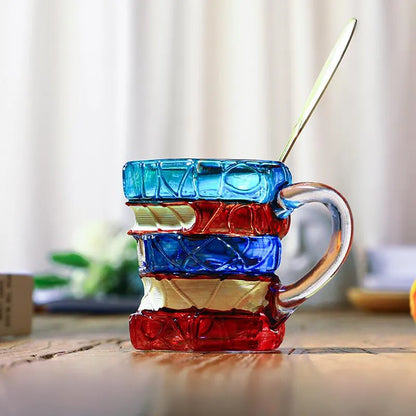 Unique Glass Craft Innovative 3D Painting Book Mug