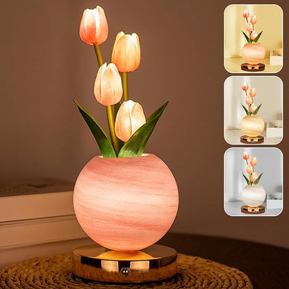 Tulip Planet LED Lamp Decorative Flower Light Touch Control Night Light Romantic Gift for Couple for Family