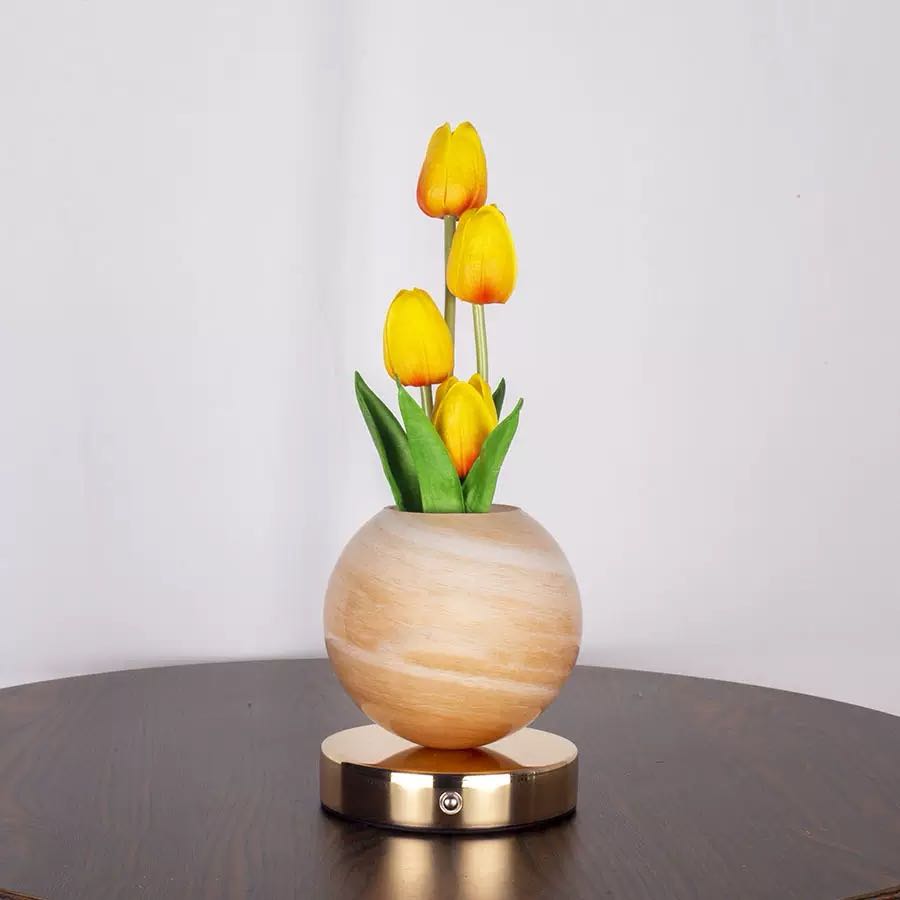 Tulip Planet LED Lamp Decorative Flower Light Touch Control Night Light Romantic Gift for Couple for Family