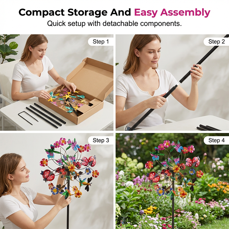 🌸 Spring Sale 40% OFF 💨 🎡 Solar-Powered Wind Spinner for Garden