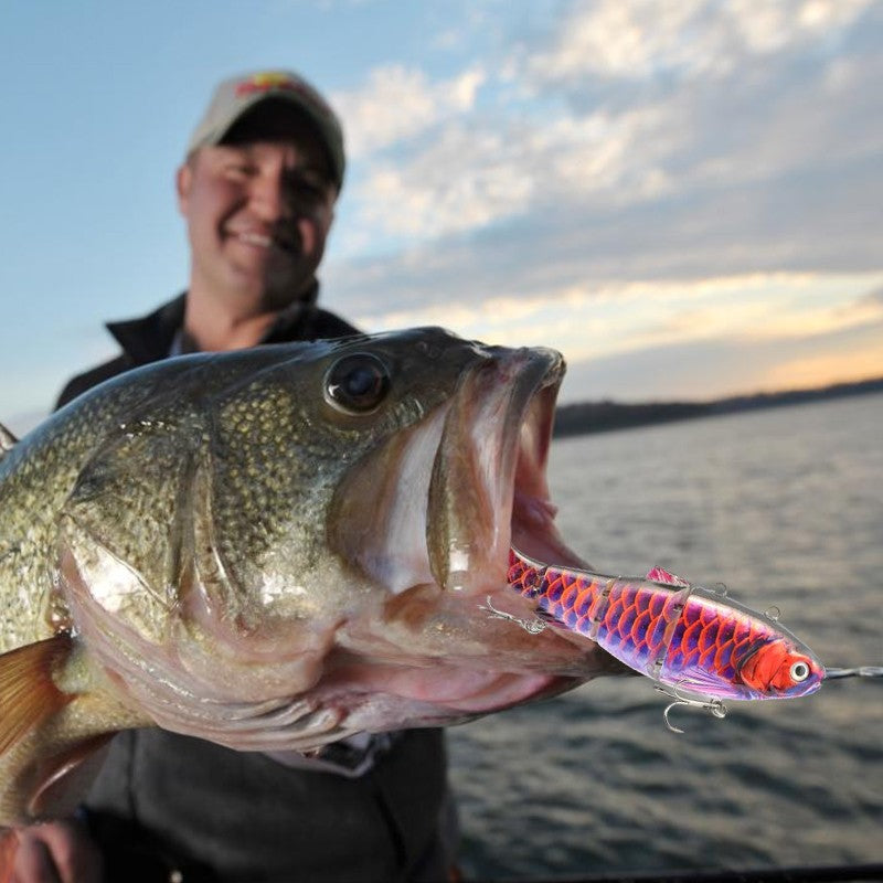 Multi-jointed robotic fishing lure with LED