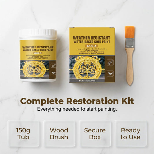 Weather Resistant Water-Based Gold Paint
