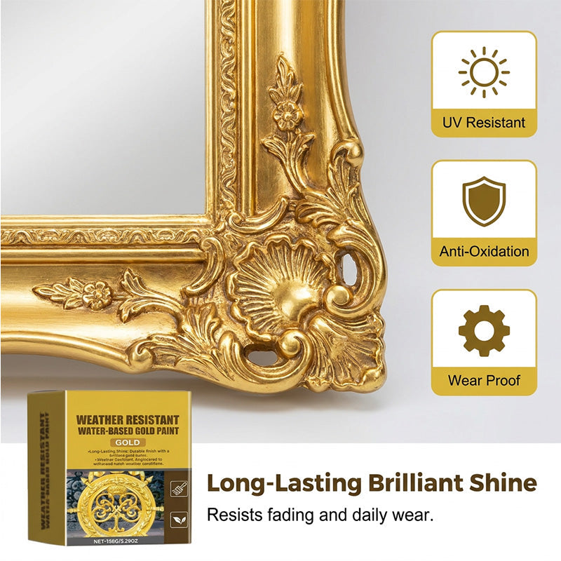 Weather Resistant Water-Based Gold Paint
