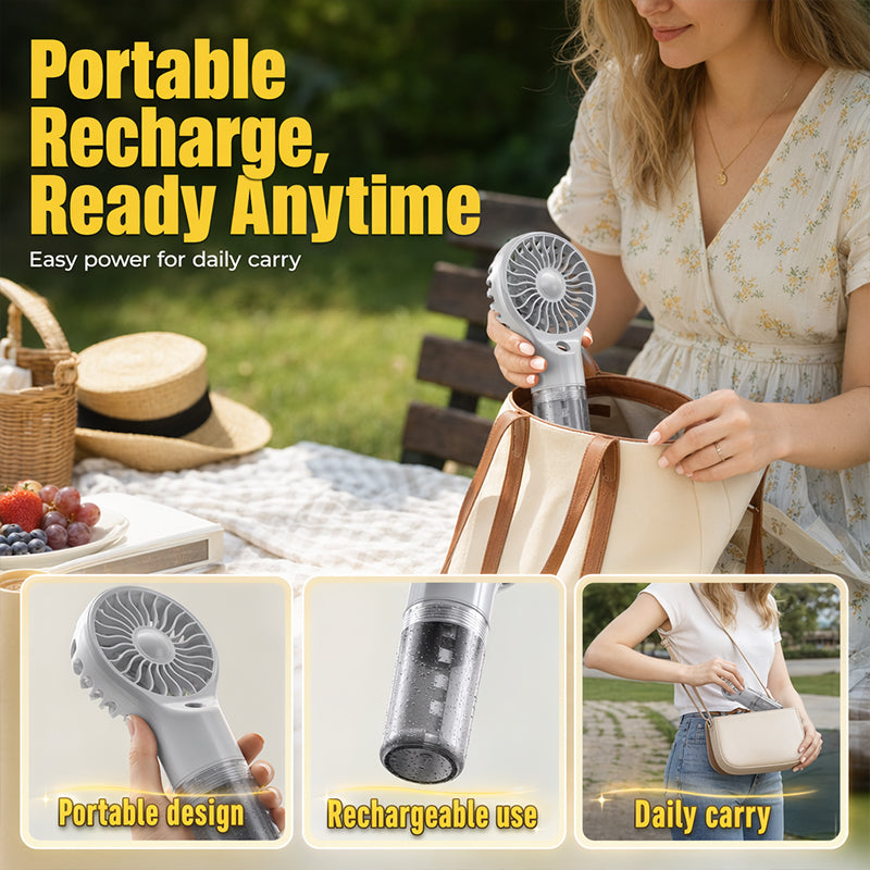 🔥Limited-Time 50% OFF🏖️❄️Portable Handheld Mist Cooling Fan💦
