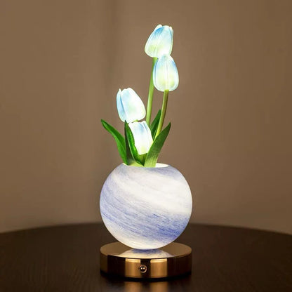 Tulip Planet LED Lamp Decorative Flower Light Touch Control Night Light Romantic Gift for Couple for Family