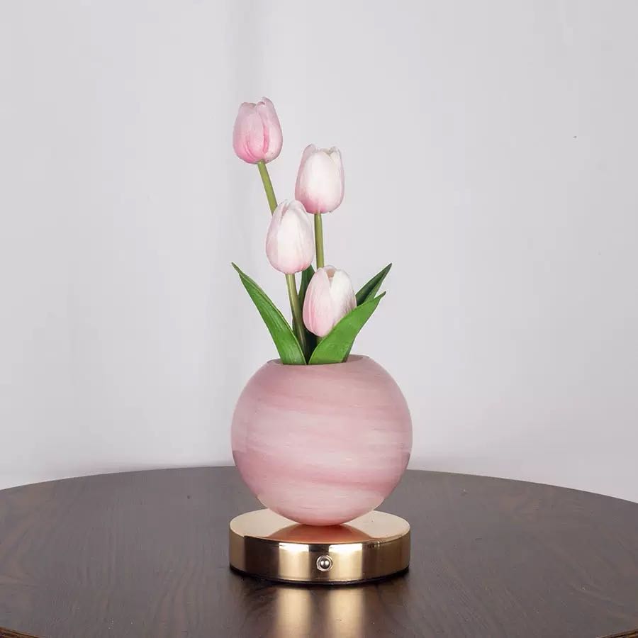Tulip Planet LED Lamp Decorative Flower Light Touch Control Night Light Romantic Gift for Couple for Family