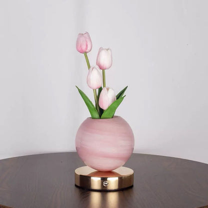 Tulip Planet LED Lamp Decorative Flower Light Touch Control Night Light Romantic Gift for Couple for Family