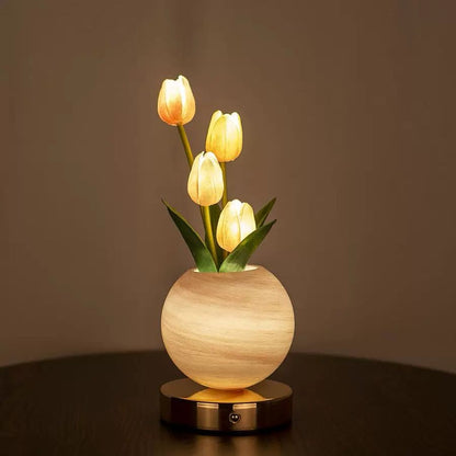 Tulip Planet LED Lamp Decorative Flower Light Touch Control Night Light Romantic Gift for Couple for Family